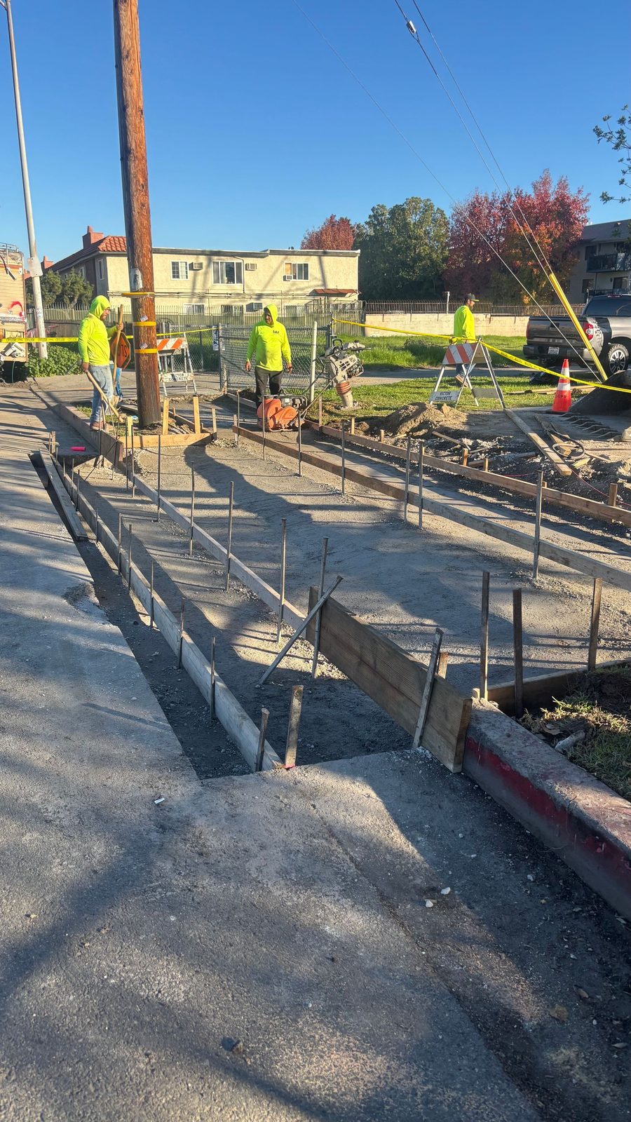 Forming a commercial approach and curb