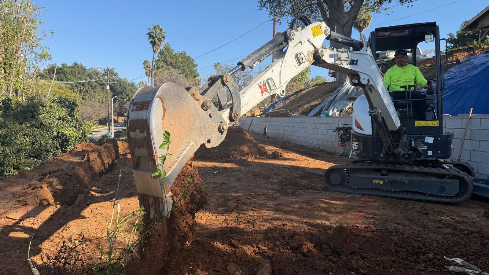 Digging a footing next to an existing block wall