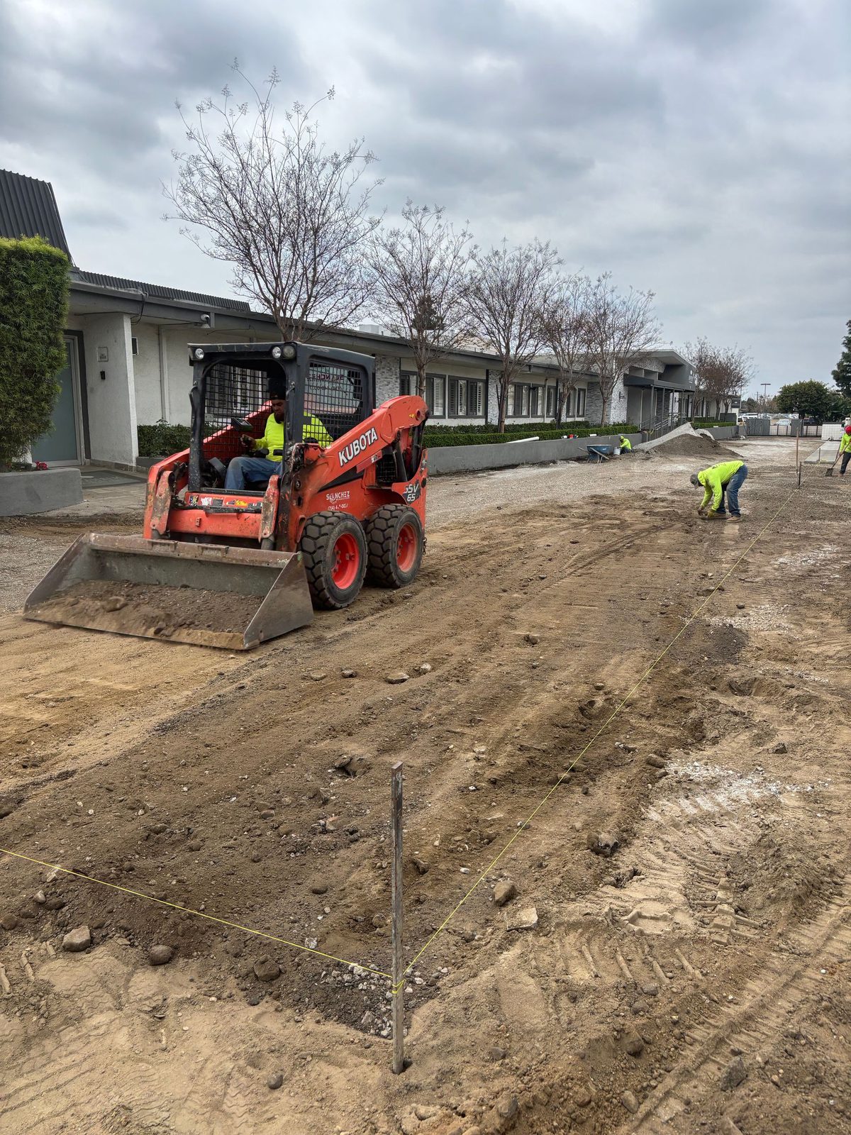 Grading a commercial parking lot, Anaheim