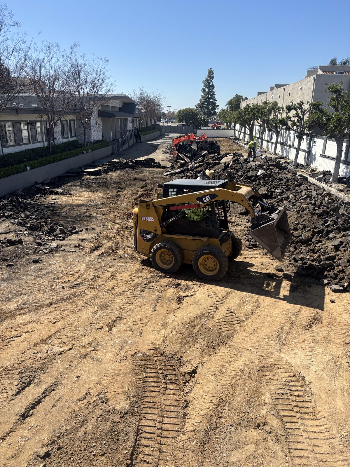 Tearing out the old parking lot, Anaheim